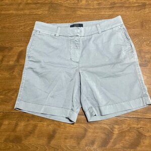 J Crew Womens Chino Shorts Light Gray Bermuda 6 Inseam High Rise 2 Classic